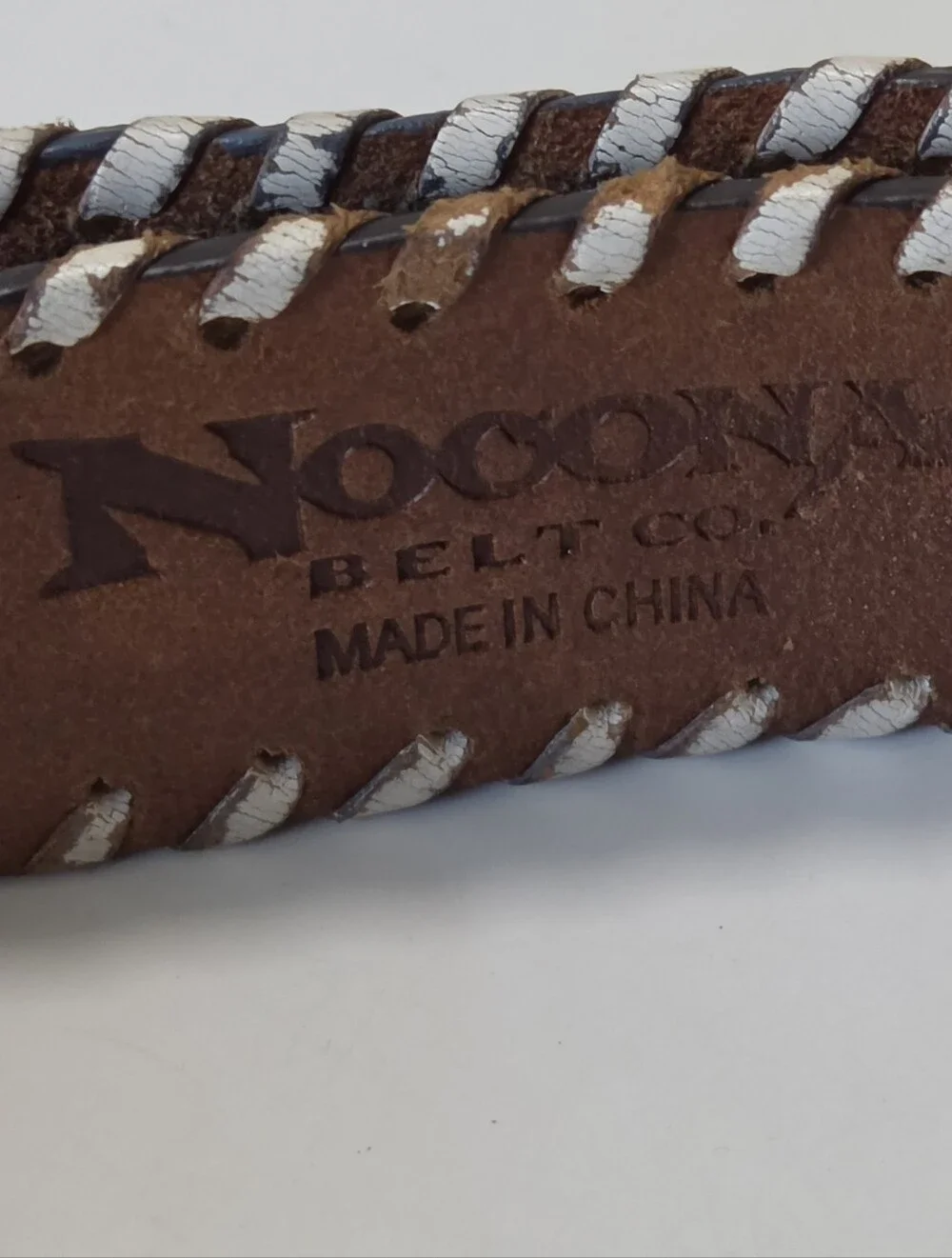 Nocona Brown Leather Belt with Rhinestone Buckle & Embroidery Scroll Size L